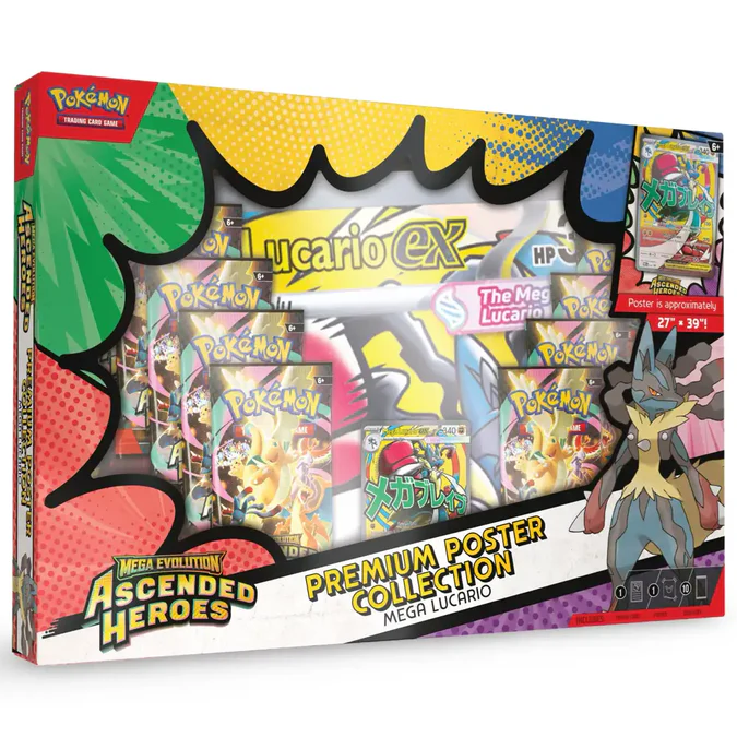 Pokemon TCG Ascended Heroes Premium Poster Collection Mega Lucario ENG