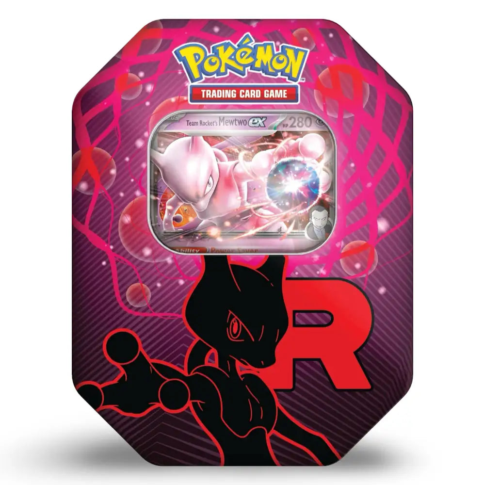 Pokemon TCG Team Rocket's Mewtwo ex Tin (4 Packs) English